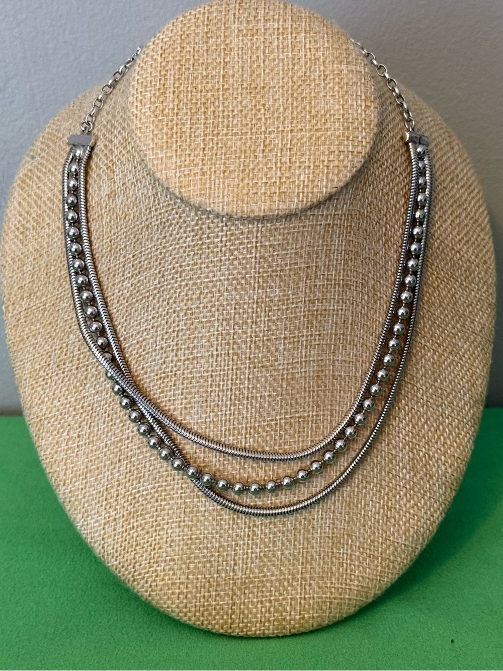 Volupte Silvertone Multi-Strand Beaded Women's Necklace